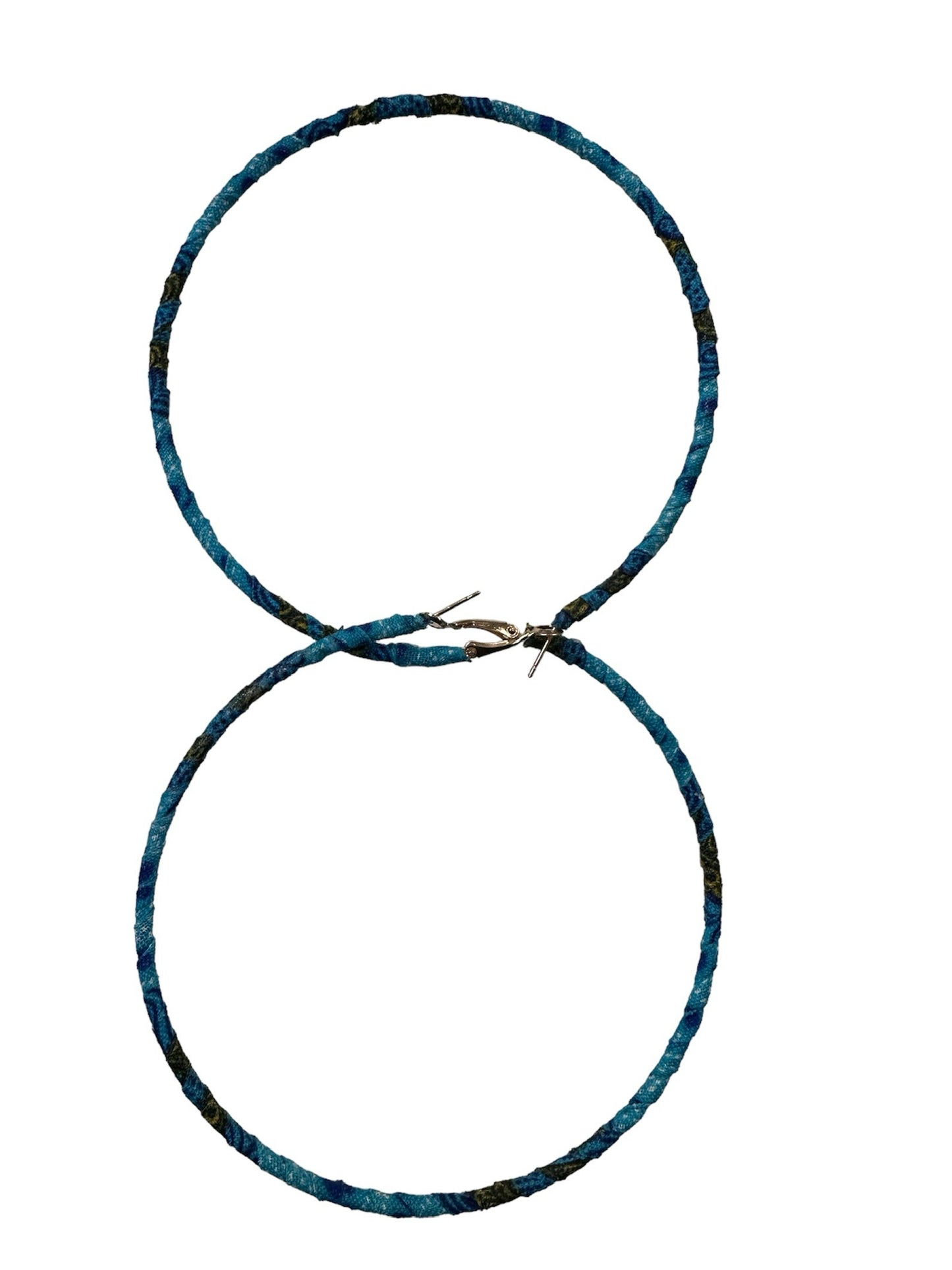 Fabric Wrapped Hoop Earrings