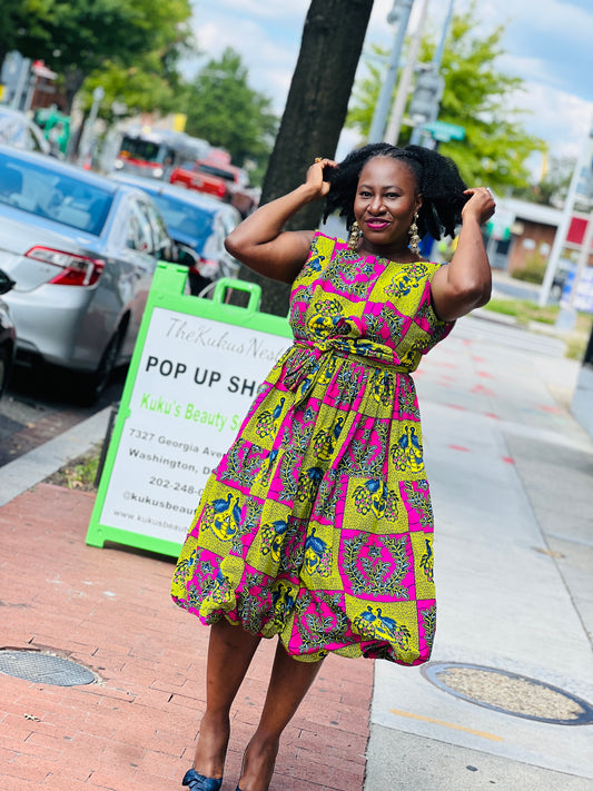 Ankara Balloon Dress